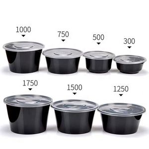 Contenants alimentaires en PP biodégradables, réutilisables et recyclables en vrac, ronds, avec couvercles, 100 ml-5000 ml, pour la préparation des repas - Product Image 1