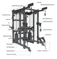 DINUO Commercial Smith Machine Power Rack avec double pile de poids de 80 kg, système de câbles, entraînement complet du corps, squat, capacité extensible jusqu'à 120 kg, usage privé