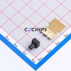 TSX06121-090B333DA-L2000 Tactile Switch Through hole,6.1x6.1mm Switch Single Pole Single Throw Round Button 1.8N 6.1mm - Product Image 1