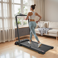 Tapis de marche pliable avec main courante et support pour téléphone, inclinaison à 3 niveaux, bande de 360x1000mm, moteur silencieux 1-12km/h, cadre en acier, usage domestique