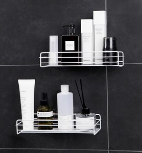 Estante triangular de ángulo recto de esquina de baño con ganchos adhesivos Estante de almacenamiento montado en la pared Cesta en el baño Cocina - Product Image 5