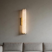 Applique murale moderne de luxe à LED en albâtre, blanc chaud 3500K, encastrée pour salle de bain