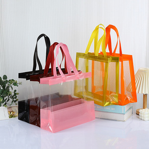 PP Plastic Transparent Tote Bag 31x27x11cm Square Shape <b>Gift</b> Bags <b>For</b> Shopping And Souvenirs - Product Image 3