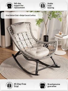 Sedia a Dondolo Reclinabile <span class=keywords><strong>in</strong></span> Metallo Minimalista Moderna, Divano Due-<span class=keywords><strong>in</strong></span>-uno per Balcone e Soggiorno, Arredo da Esterno - Product Image 6