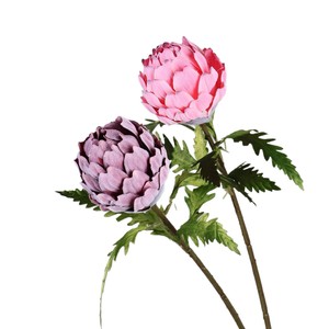 Arrangement de fleurs artificielles de chardon Meng Jie, violet rose, en polyester, pour décoration intérieure et présentation en vase - Product Image 5