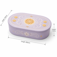 Boîte en étain ovale personnalisée pour biscuits, chocolats, bonbons, emballage alimentaire, avec couvercle ajusté, vente en gros, OEM, sur commande