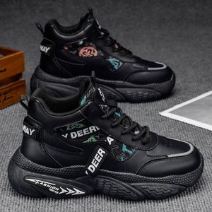 Zapatillas deportivas de caña alta transpirables con cordones para hombre, estilo casual y versátil, con suela gruesa, para correr, estilo papá, tendencia otoño 2025 - Product Image 2