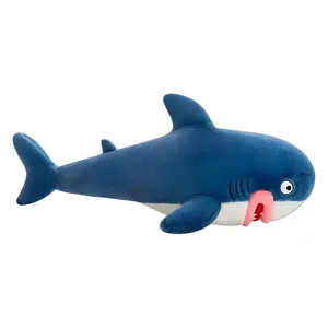 Custom animal cartoon Plush toys big sausage mouth Shark Stuffed animal throw pillow cushion cute bed child companion doll