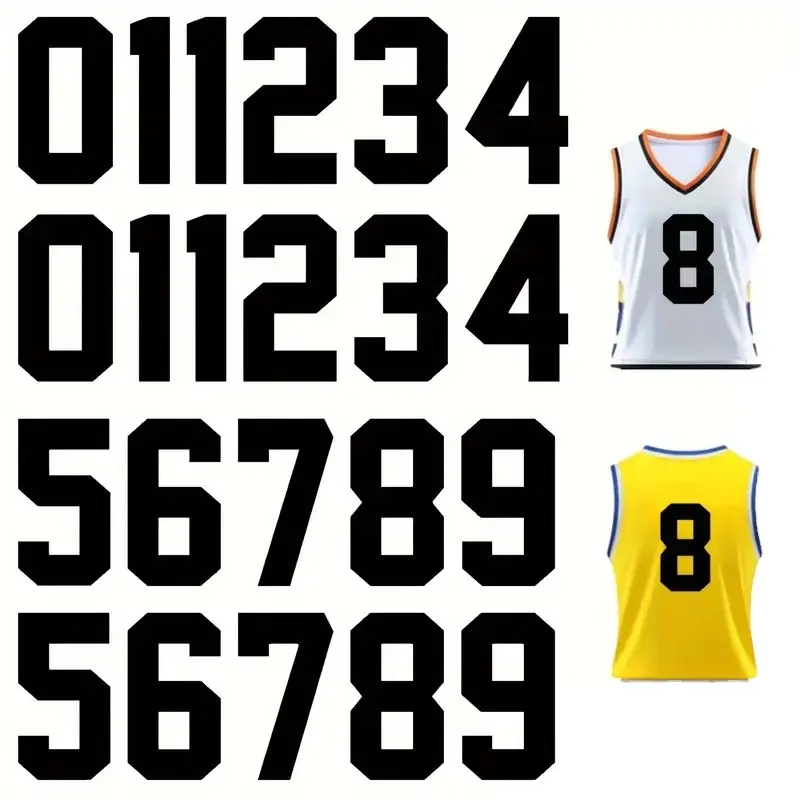 Custom football iron numbers soccer stickers jersey number heat transfer screen print soccer numbers for heat transfer