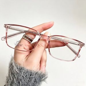 Lunettes plates artistiques et tendance pour femmes, simples et unies, en TR90, anti-lumière bleue, protection oculaire, peuvent être équipées de - Product Image 2