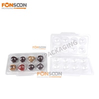 Vente en gros Plateau d'emballage blister en plastique PET transparent à 8 cavités pour truffes au chocolat Boîte transparente pour bonbons