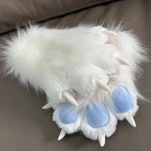 Guanti interattivi con zampa di gatto e Cosplay con Squeaker colorato con artiglio peloso <span class=keywords><strong>Costume</strong></span> a mano per feste di compleanno di Halloween per gli appassionati di Furri - Product Image 4