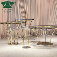 Meubles de salle de banquet ensemble table de mariage et gâteau en acier inoxydable en or