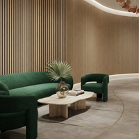 Panneau acoustique en bois Vigor Akustik, mur à lattes acoustiques en MDF PET 2400x600mm, absorption acoustique pour studio d'enregistrement
