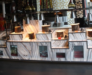 Mờ người đàn ông thực hiện back-lit Onyx Đá Nhân Tạo tường truy cập bảng Top Sheets - Product Image 5