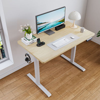 Bureau debout électrique ergonomique moderne à hauteur réglable, à moteur unique, avec structure en fer, plateau en bois modulaire extensible, pour usage commercial