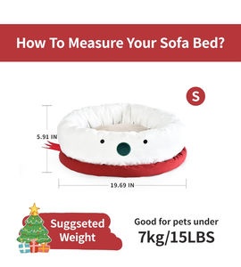 Nuovo commercio all'ingrosso di natale carino cane gatto letto personalizzato Logo dimensioni e tessuto comodo rotondo <span class=keywords><strong>neve</strong></span> uomo letti per cani di piccola taglia per cani - Product Image 5