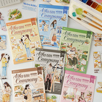 Pack d'autocollants PET Série Compagnons Chaleureux Thème Tenues de Personnages Fille Matériel de Journalisation DIY Autocollants Décoratifs