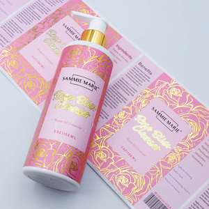 Limpiador Facial Sammie Marie Rose Bliss, Etiqueta de 5oz 150ml, Papel Rectangular con Estampado Dorado, Código de Barras, Hecho en EE. UU. - Product Image 6