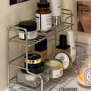 Multi-Layer Zinc Alloy Standing Type Desktop Light Luxury Skin Care & Makeup <b>Storage</b> <b>Rack</b> - Product Image 3