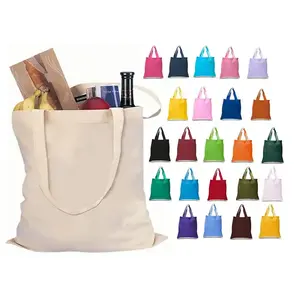 Recycled Wholesale Heavy Duty Canvas Tote Bag Customized Offset Print Fabric Blank Plain Cotton Canvas Shopping Bag