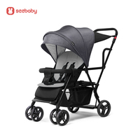 Poussette double siège de luxe T12 Gemini Twin Carriage Excellent rapport qualité-prix pour 2 enfants/frères et sœurs Prix d'usine