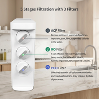 Purificateur d'eau par osmose inverse 400G sous évier, sans réservoir, en plastique, conception non électrique pour usage domestique et hôtelier