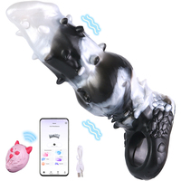 Manchon vibrant pour pénis, extenseur de pénis avec 10 modes de vibration, doux, réutilisable, jouets sexuels pour hommes