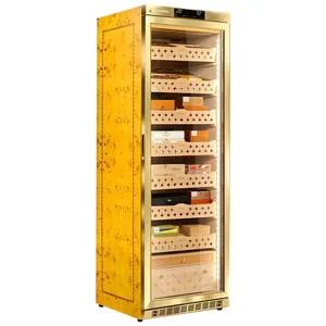 Factory Direct Offer >1000 cigars Premium Climate controlled Raching Precise electronic cigar humidor cabinet
