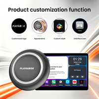 PlayAiBox Android15 Qualcomm 6350 Boîte AI CarPlay sans fil 8GB+128GB Mirrolink 5G GPS intégré Multimédia automobile pour YouTube Netflix