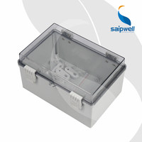 Boîte de distribution électrique Saipwell IP66 avec couvercle transparent, boîte étanche en plastique pour extérieur avec serrure