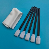 Éponge de nettoyage sans peluches à manche noir, applicateur de précision à pointe en mousse, kit de nettoyage d'imprimante avec lingettes en polyester