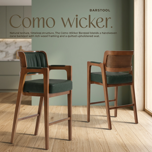 Tabouret de bar moderne en bois à lattes avec siège et accoudoirs rembourrés pour ensemble de bar, hôtel, café, restaurant - Product Image 2