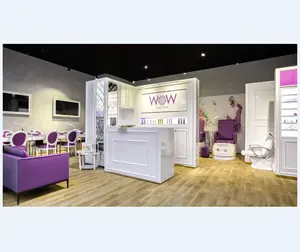 Modern design custom beauty nail store furniture salon shop furniture set with pedicure chair