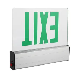 Wall Mount Emergency Lights UL Maintained Green Led Exit Sign Steel Emergency Exit Door Hardware