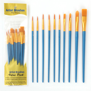 10 ensembles de pinceaux à huile en nylon plastique de haute qualité pour la peinture à l'acrylique, à l'huile et à l'aquarelle - Convient aux artistes maîtres - Product Image 4
