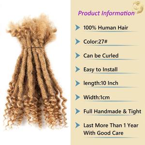 Capelli Umani al 100% Remy Brasiliani, Dreadlocks Deep Goddess 10" 1cm # 27 Extension Dreadlock Biondo Miele Fatte a Mano per Donne Nere - Vendita all'Ingrosso - Product Image 2