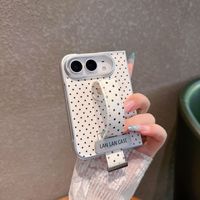 Nouvelle coque de téléphone portable antichoc style Ins à pois avec bracelet en métal pour iPhone Duo