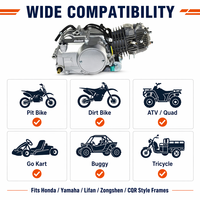 Moteur de Pit Bike 125cc, 4 vitesses, embrayage manuel, monocylindre horizontal, 4 temps, avec démarrage électrique.