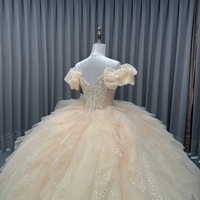 Robe de bal robe de soirée Quinceanera Puffy perles Appliques bohème dentelle cristal parole longueur robes de mariée fleur naturelle