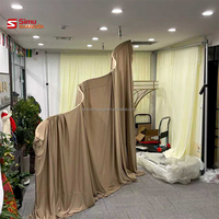 Décoration de fête de mariage, accessoires de mariage, arche en tissu avec cadre en métal blanc, rideaux de plafond pour mariage