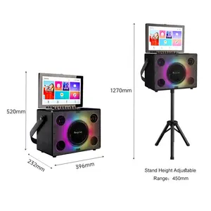 Riotouch partycube14 inch màn hình cảm ứng chuyên nghiệp hệ thống karaoke xách tay loa không dây khác nhau bài hát jukebox