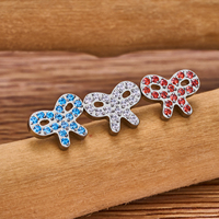 Venta al por mayor G23 ASTM F136 titanio Bowknot forma Multicolor CZ incrustaciones nariz Stud cartílago hélice pendiente mujeres cuerpo Piercing joyería