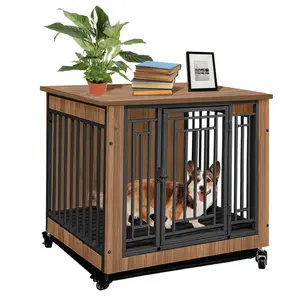 Caixa de metal para cães, caixa de madeira resistente, caixa de papelão para uso doméstico, moderna, floral, grande, para cães, novidade interna