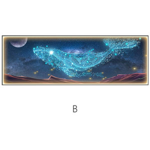 Luxury LED Light Blue <strong>Whale</strong> Wall <strong>Art</strong> Painting Modern Framed Picture Crystal Porcelain Painting for Living Room Decor - Product Image 6