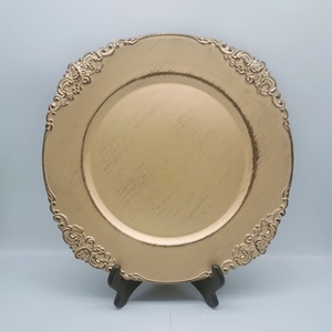 Piring Pengisi Daya Antik Putih Bulat Vintage, untuk Pengaturan Meja - Product Image 6