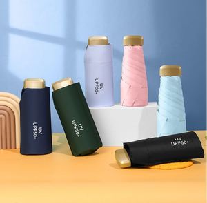Multi Color Custom Logo 5 <b>Folding</b> Umbrella Mini UV Pocket Small Sun and Rain Umbrella for Outdoor - Product Image 1