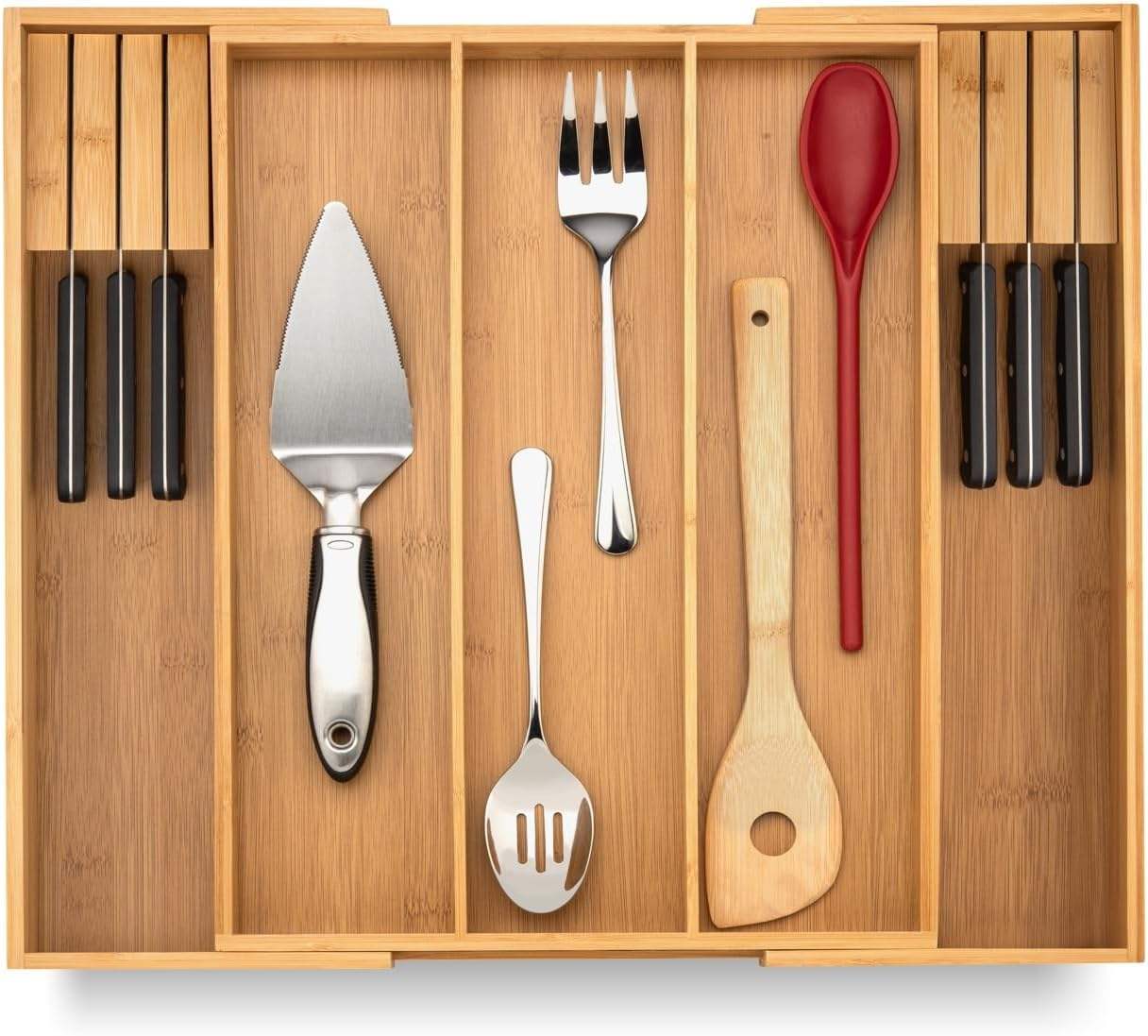 drawer organizer with two knife holders