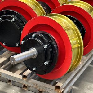 Ruedas de acero personalizadas de 200 mm a 600 mm, fundidas y forjadas, para rieles de grúas pórtico. - Product Image 1