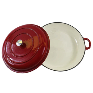 <span class=keywords><strong>Casserole</strong></span> peu profonde en fonte émaillée / Poêle <span class=keywords><strong>à</strong></span> <span class=keywords><strong>paella</strong></span> avec couvercle - Compatible four - Product Image 6